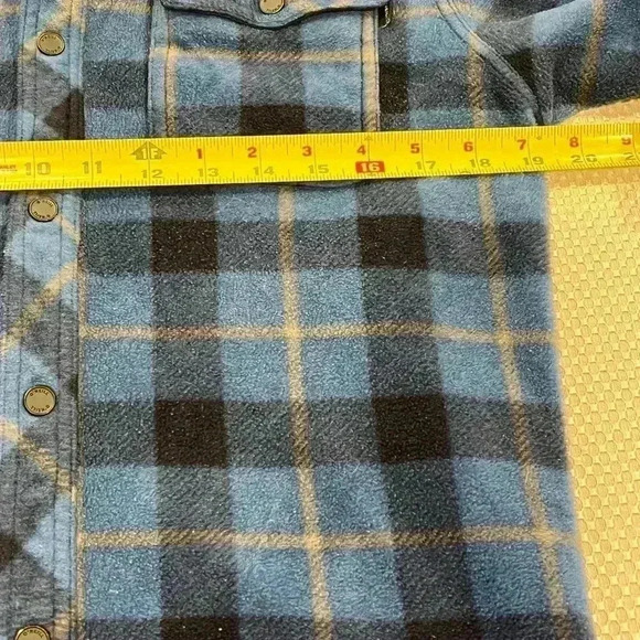 O’Neill large GLACIER PLAID SUPERFLEECE FLANNEL Snap button Shirt/Jacket - Picture 5 of 9